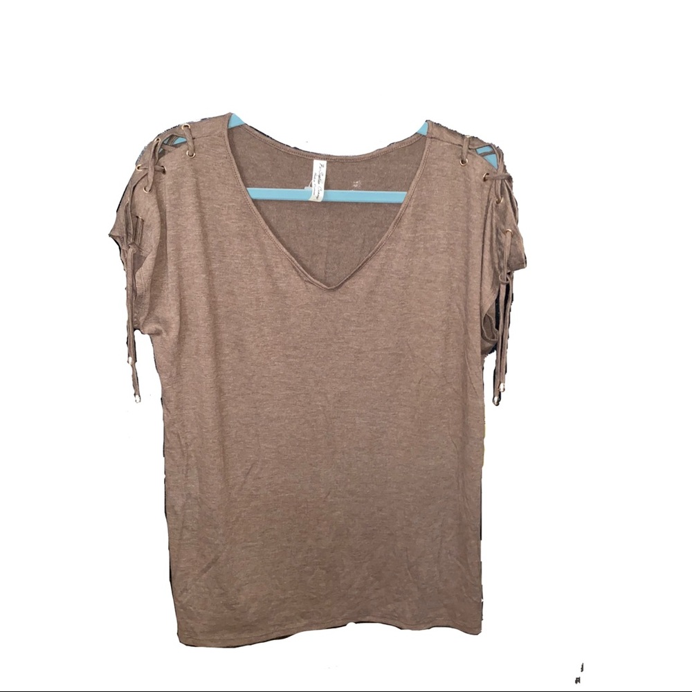 Brown V Neck Blouse